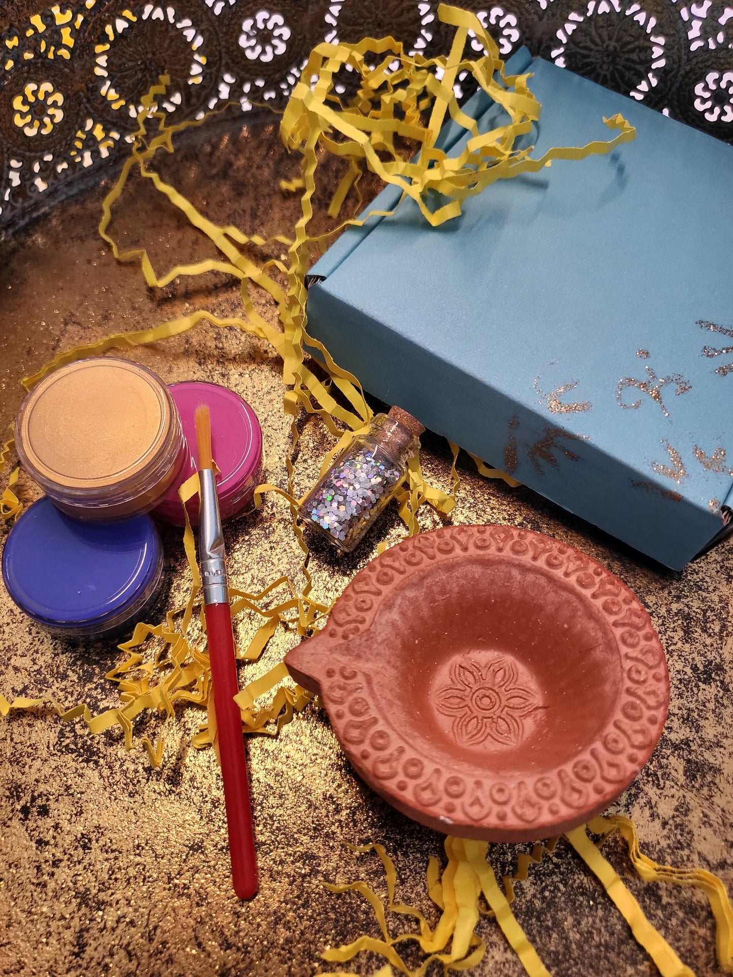 Decorate Your Own Clay Diya Candle Holder