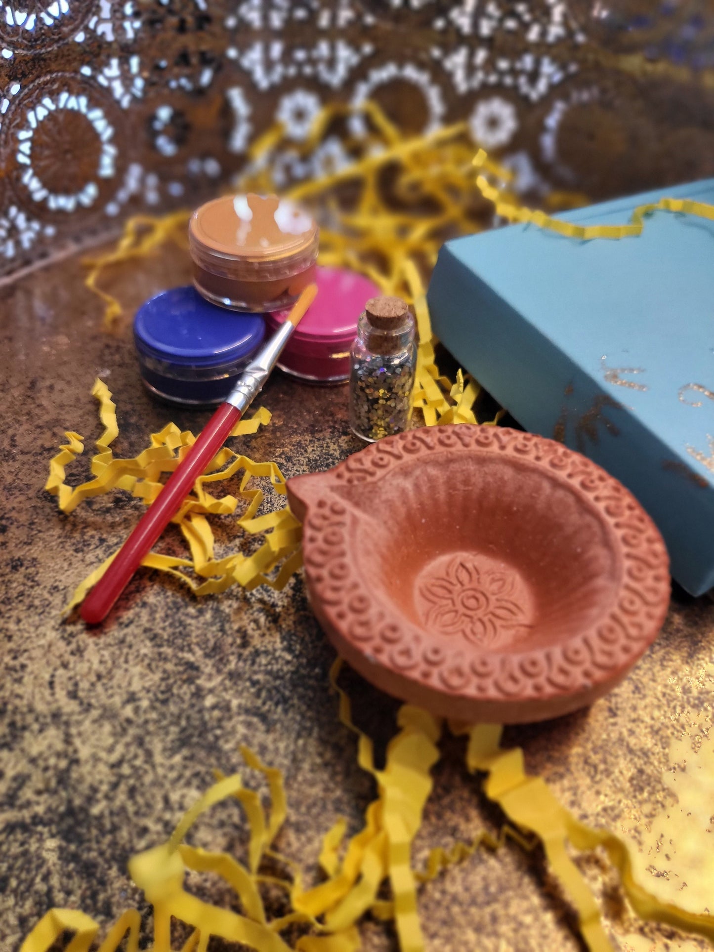 Decorate Your Own Clay Diya Candle Holder